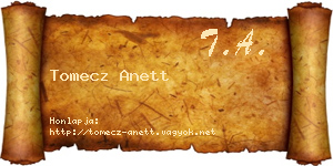 Tomecz Anett névjegykártya