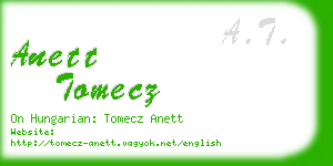 anett tomecz business card